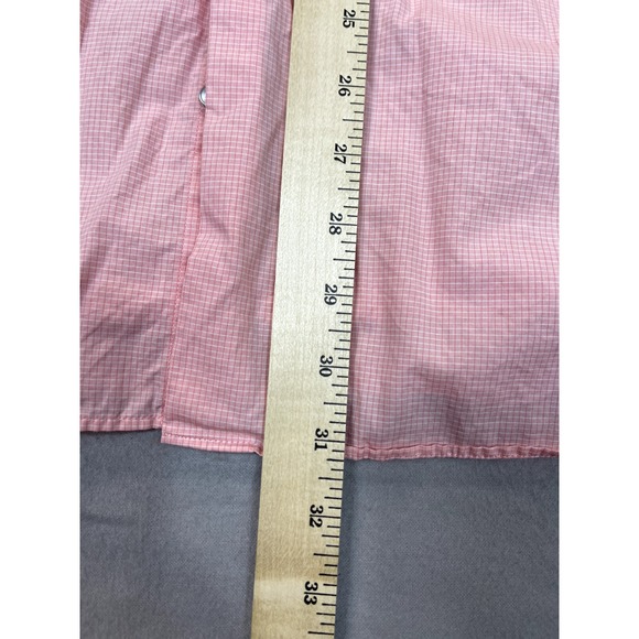 Calvin Klein Shirt Mens 17 34/35 Pink Mini Check Regular Fit Mens Large - Picture 7 of 13